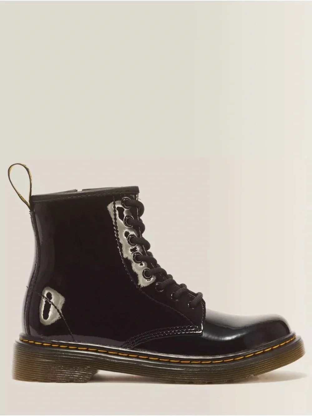 Dr. Martens Junior (1460) Patent Leather Lace Up Boots